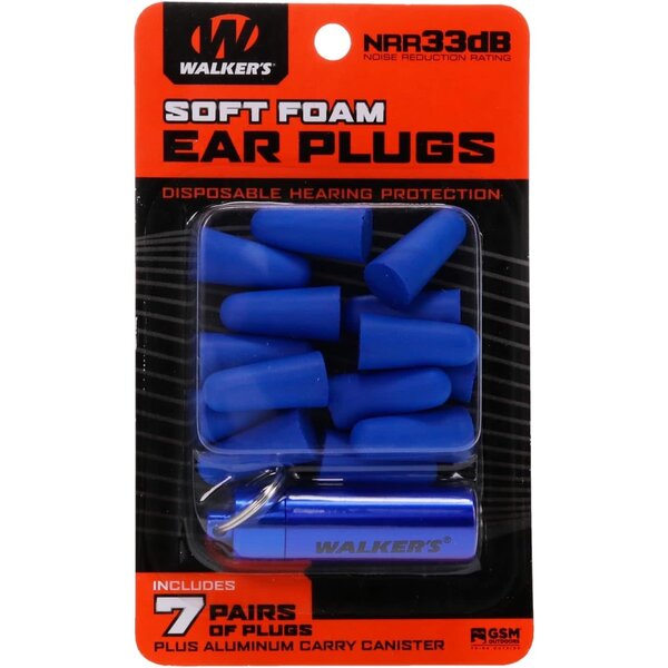 Walkers GWPPLGCANYL Foam Ear Plugs 32 dB Yellow Adult 7 Pair