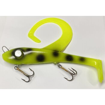 Restless Rider Tackle Swimbait 9" Chartreuse Dalmatian