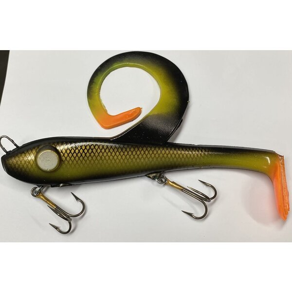 Restless Rider Tackle Swimbait 9" Black Olive Orange Tip