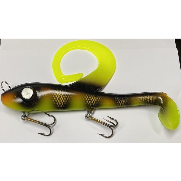 Restless Rider Tackle Swimbait 9" Burnt Perch Chartreuse Tips