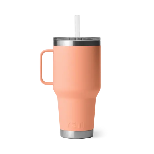 Yeti Rambler 1L Straw Mug w/Straw Lid. Lowcountry peach