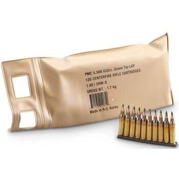 PMC X-Tac Battle Pack Rifle Ammunition 5.56mm 62 gr Green Tip 2920 fps 120ct