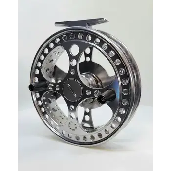 Raven Matrix Fully Ported Float Reel. 4 3/4" Polished Titanium