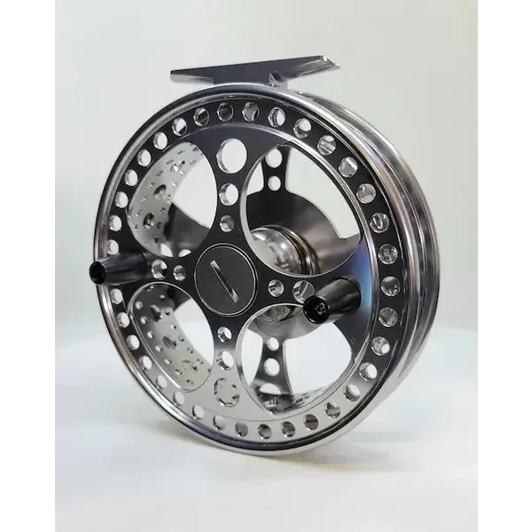 Raven Matrix Fully Ported Float Reel. 4 3/4" Polished Titanium