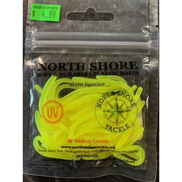 North Shore North Shore Tackle Trout Worm's 2" Clear Chartreuse