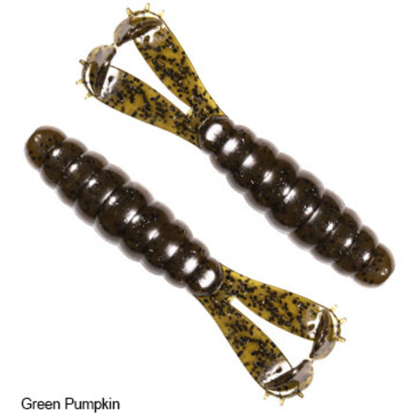 Z-Man Billy Goat Twin Tail Grub 4.25" Green Pumpkin 3-pk