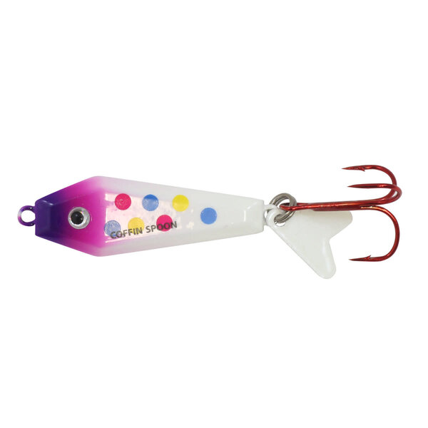 Northland Buck-Shot Coffin Spoon. 1/8oz Purple Wonder Super-Glo