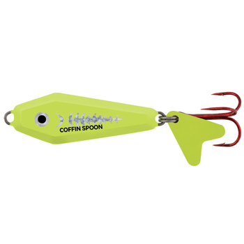 Northland Buck-Shot Coffin Spoon. 3/8oz Super Glo Exo Chartreuse