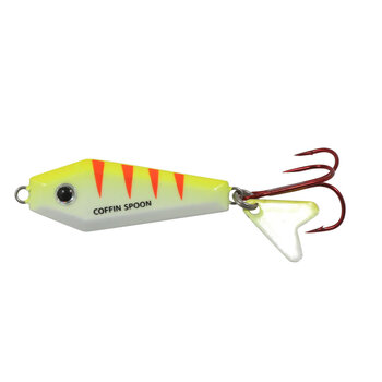 Northland Buck-Shot Coffin Spoon. 3/8oz UV Electric Perch