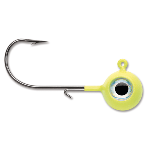 VMC Neon Moon Eye Jig. 1/16oz Chartreuse 2-pk
