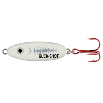 Northland Buck-Shot Rattle Spoon Super Glo Exo White 1/4oz