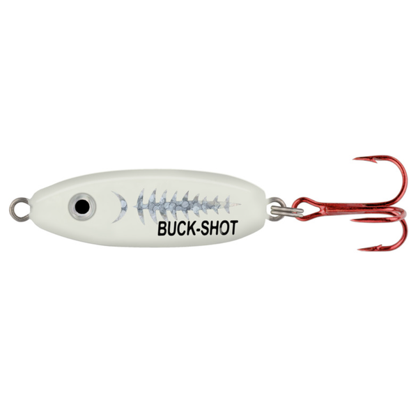 Northland Buck-Shot Rattle Spoon Super Glo Exo White 1/4oz