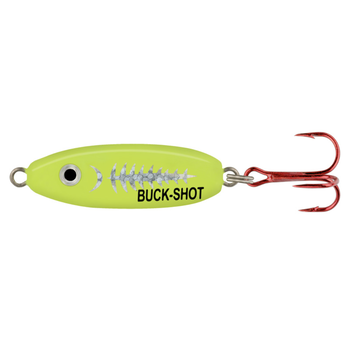Northland Buck-Shot Rattle Spoon Super Glo Exo Chartreuse 1/4oz