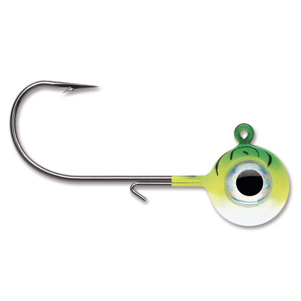 VMC Neon Moon Eye Jig. 1/32oz Green Fire UV 2-pk