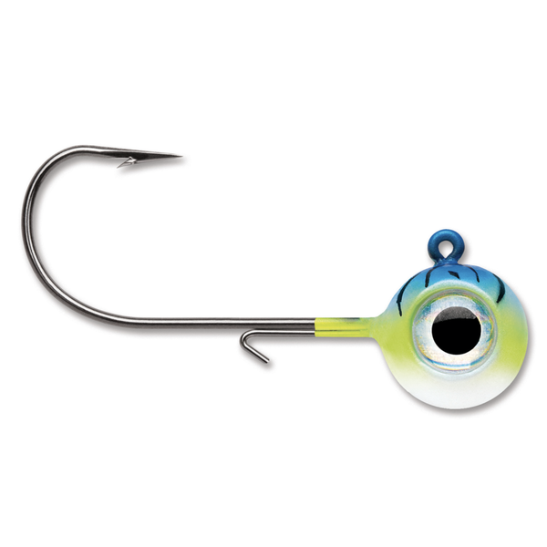 VMC Neon Moon Eye Jig. 1/32oz Blue Fire UV 2-pk