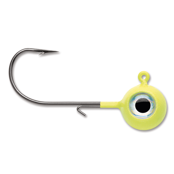 VMC Neon Moon Eye Jig. 1/32oz Chartreuse 2-pk