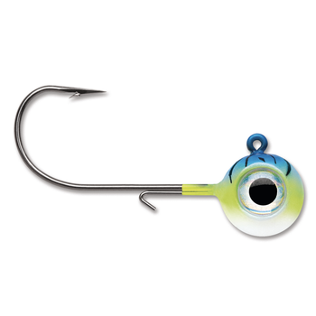 VMC Neon Moon Eye Jig. 1/8oz Blue Fire UV 4-pk