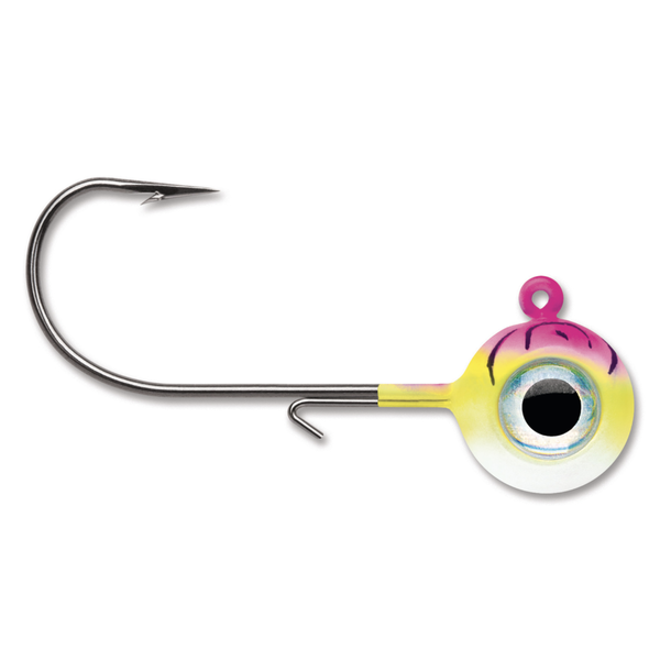 VMC Neon Moon Eye Jig. 3/8oz Pink Fire UV 4-pk