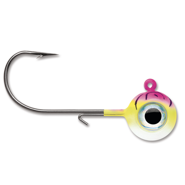 VMC Neon Moon Eye Jig. 1/16oz Pink Fire UV 2-pk