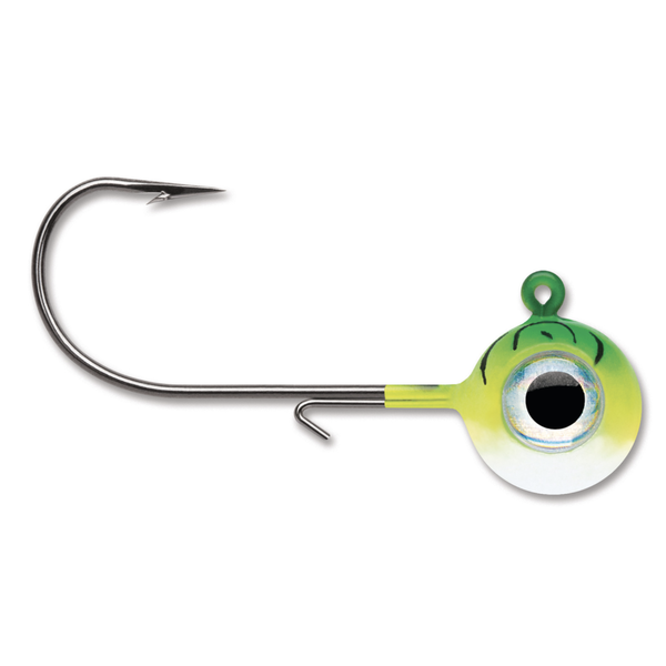 VMC Neon Moon Eye Jig. 3/4oz Green Fire UV 4-pk