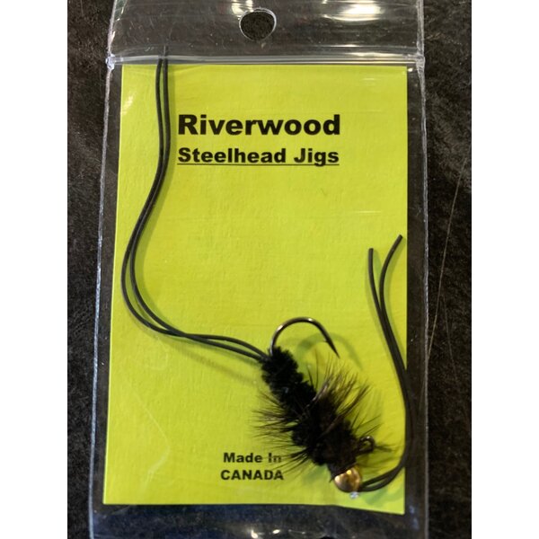 Riverwood Steelhead Jig Rubber Leg Stone Black