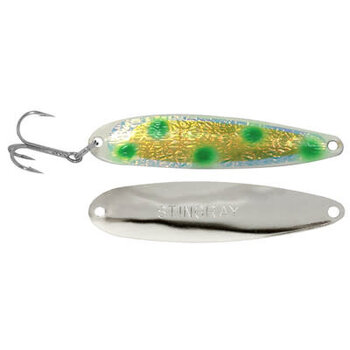 Michigan Stinger Stingray Spoon. UV Green Frost