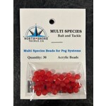 North Shore Tackle Acrylic Beads 6mm Frost Red