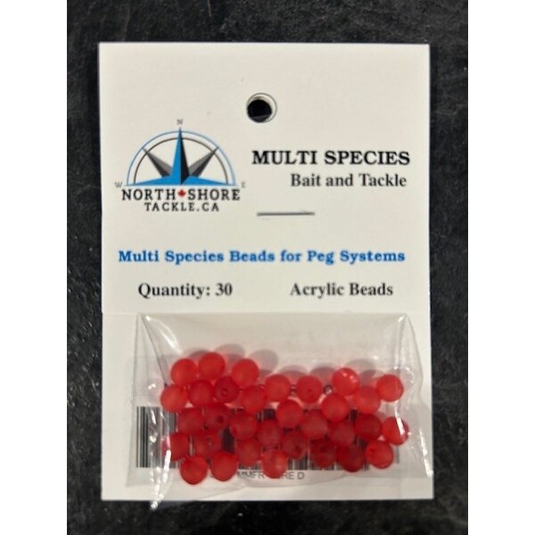 North Shore Tackle Acrylic Beads 6mm Frost Red