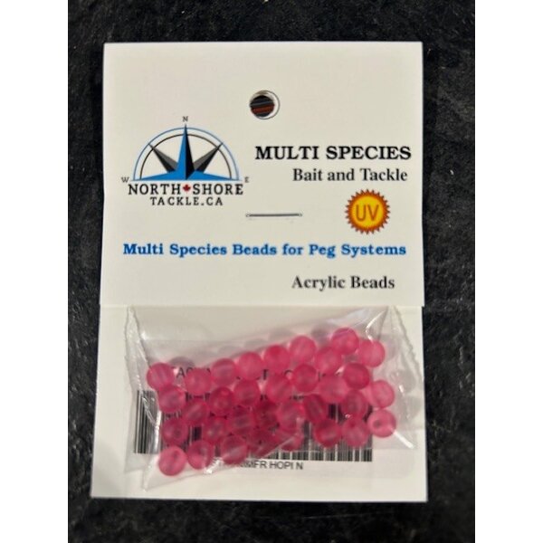 North Shore Tackle Acrylic Beads 6mm Frost Hot Pink