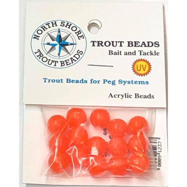 North Shore Tackle Acrylic Beads 10mm Orange