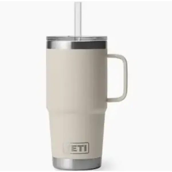 Yeti Rambler 739mL Straw Mug w/Straw Lid. Cape Taupe