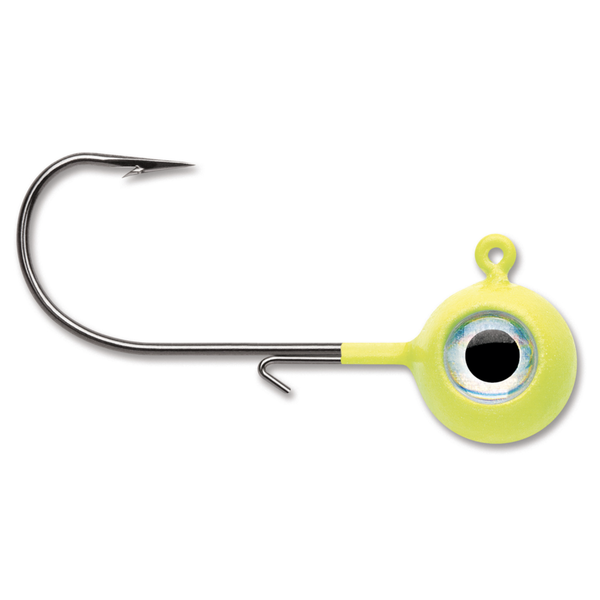 VMC Neon Moon Eye Jig. 1/4oz Chartreuse 4-pk