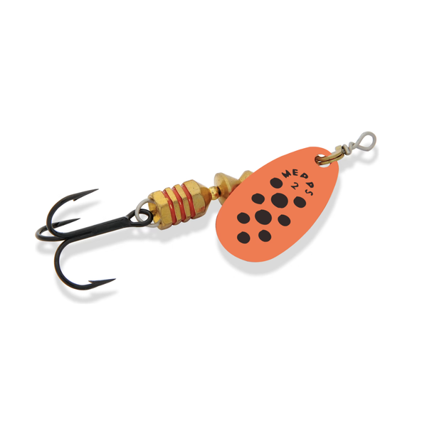 Mepps Comet Size 2 1/6oz Orange Black Dot