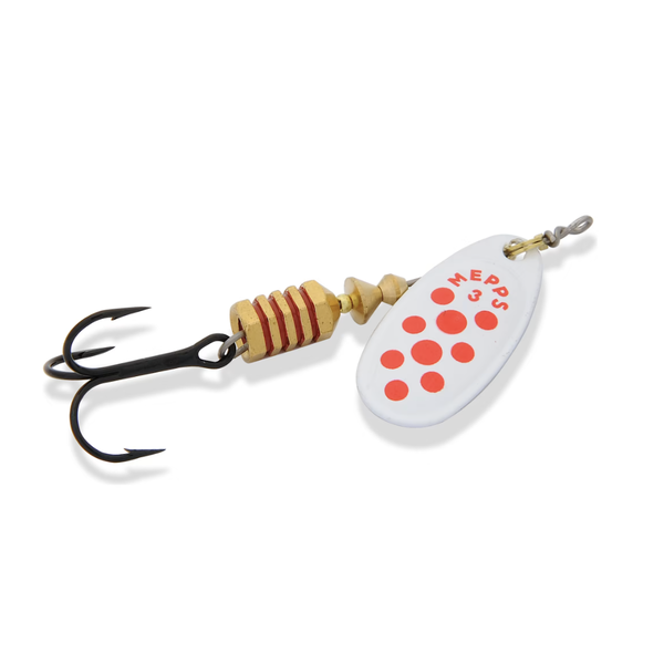 Mepps Comet Size 3 1/4oz White Red Dot