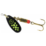 Mepps Black Fury Size 3 1/4oz Black Chartreuse Dot