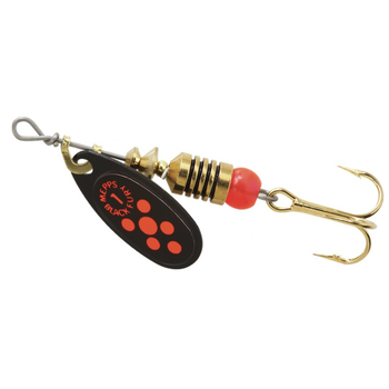 Mepps Black Fury Size 1 1/8oz Fluorescent Red Dot