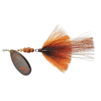 Mepps Bronze Slammer #3 Black Nickel Blade Fire Craw Tail 1/4oz