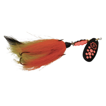 Mepps Black Fury Tandem Bucktail 7/8oz Red Dot Firetiger Tail