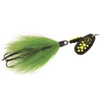 Mepps Black Fury Tandem Bucktail 7/8oz Chartreuse Dot Chartreuse Tail