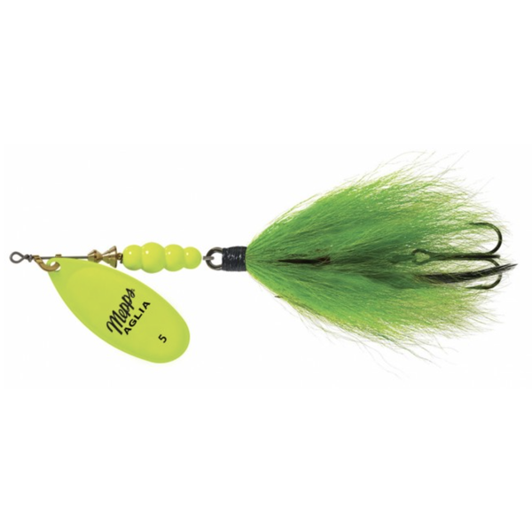 Mepps Aglia Tandem Bucktail Hot Chartreuse & Chartreuse Tail #5