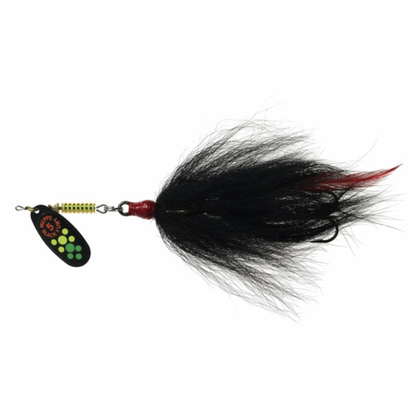 Mepps Musky Killer Tandem Black Fury Dressed Firetiger Dot Black Tail 1-1/3oz