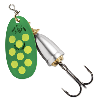 Blue Fox Classic Vibrax 3/8oz Spinner Fluorescent Green Yellow Silver
