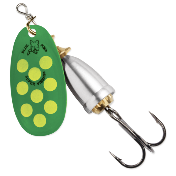Blue Fox Classic Vibrax 1/4oz Spinner Fluorescent Green Yellow Silver