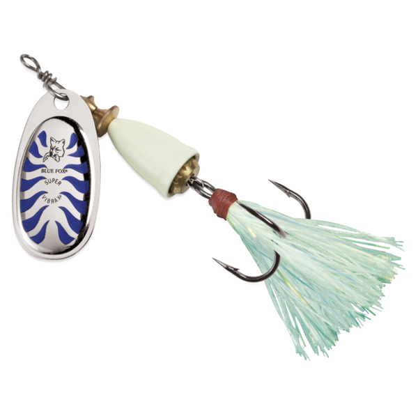 Blue Fox Classic Vibrax Glow 3/16oz Spinner Glow Blue