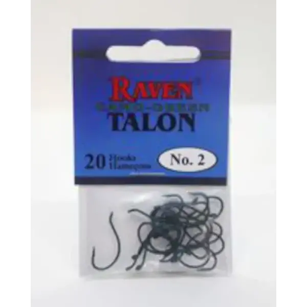 Raven Talon Camo-Green Hooks. Size 6