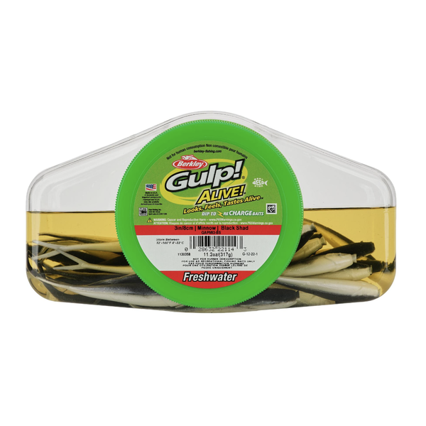 Gulp Alive Minnow 3" Black Shad 11.2oz
