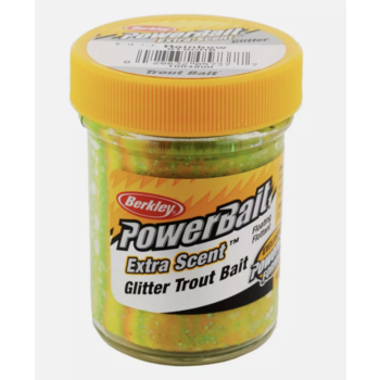 PowerBait Glitter Trout Bait. Rainbow 1.75oz Jar