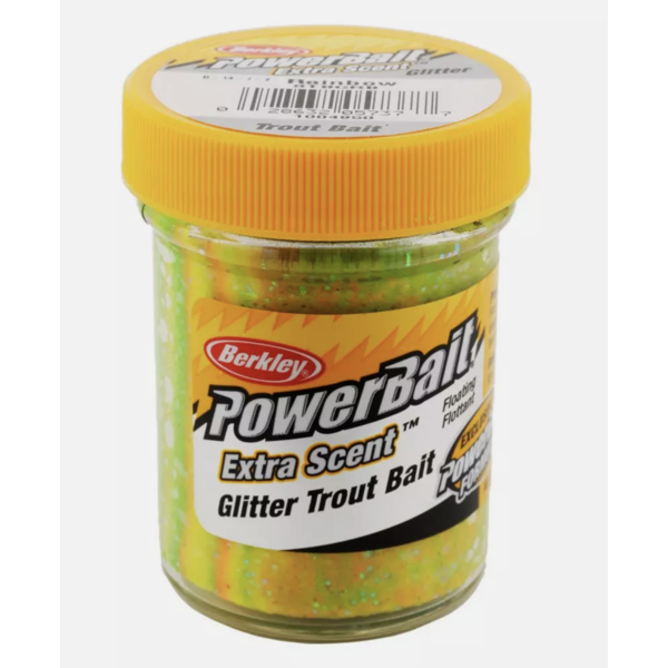 PowerBait Glitter Trout Bait. Rainbow 1.75oz Jar