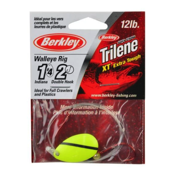 Berkley Walleye Rig Indiana #4 Double Hook Chartreuse Black (WRDHI4-CBLS)
