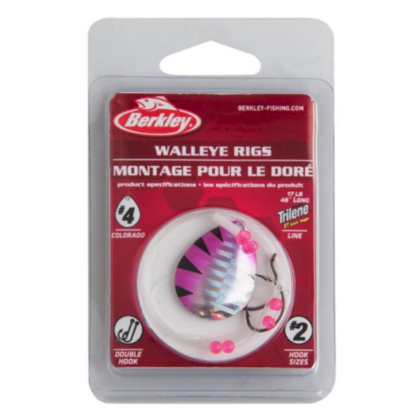 Berkley Walleye Rig Colorado #3 Double Rig #2 Hook Pink Perch (BWRC3-PNKP)